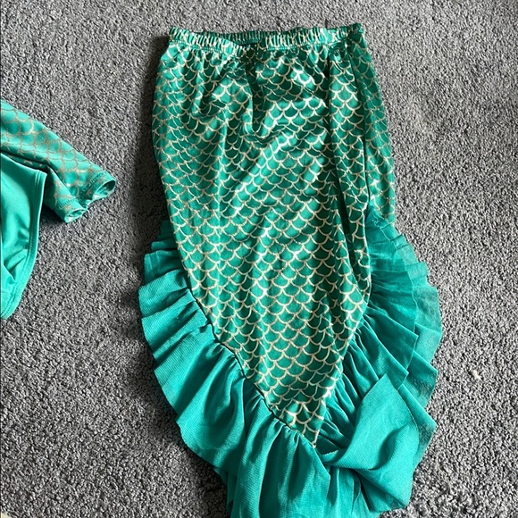 Cat & Jack Teal Mermaid Rashguard Swim Set with Skirt - Picture 9 of 10
